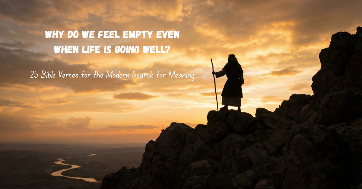 Person sitting alone looking out a window, feeling empty inside, with soft morning light — Bible verses for meaning